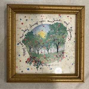 Framed Vintage 1993 D. Morgan "Sunshine and Flowers" Picture